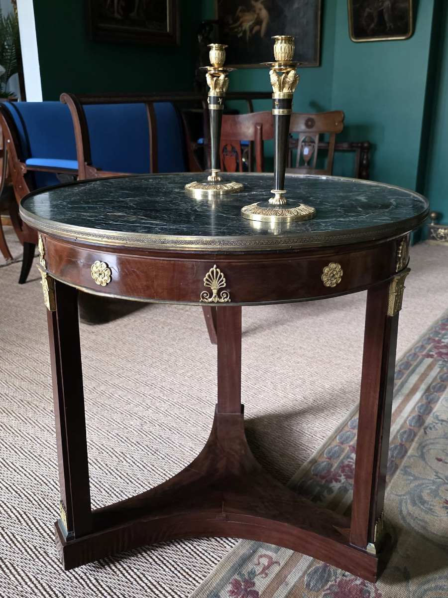 P.MARCION, Guéridon estampillé d'époque Empire-Consulat. -photo-2