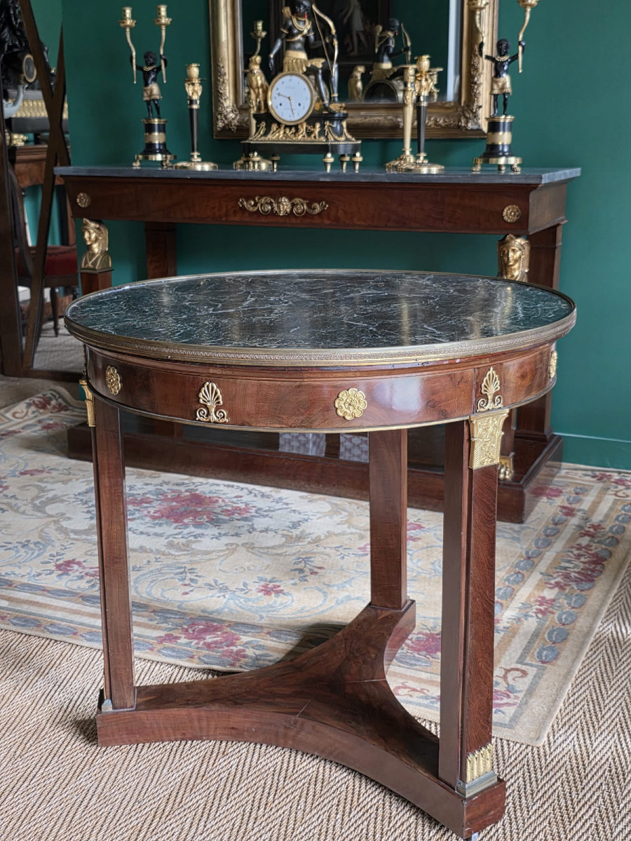 P.MARCION, Guéridon estampillé d'époque Empire-Consulat. -photo-4