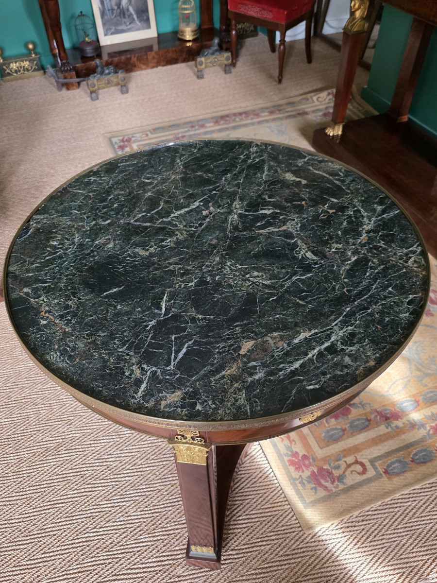 P.MARCION, Guéridon estampillé d'époque Empire-Consulat. -photo-6