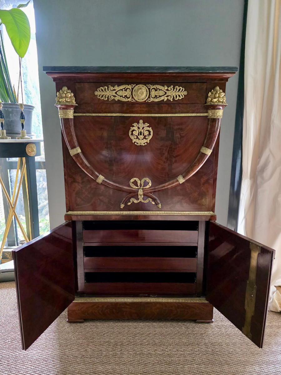 JACOB FRÈRES, Secrétaire d'apparat "Aux cornes d'abondance", époque Consulat-Empire. -photo-1