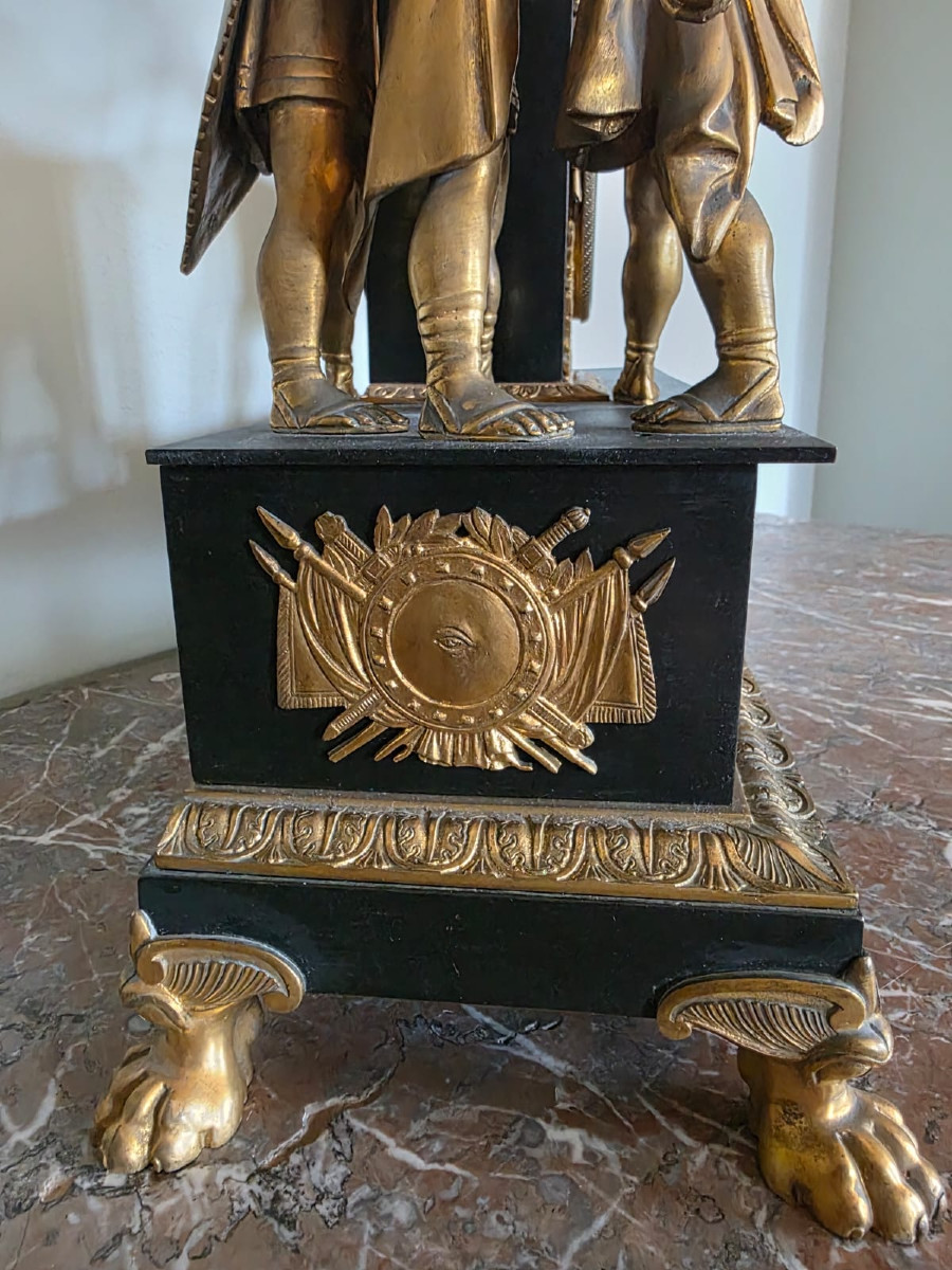 Pendule, Le Serment des Horaces, époque Empire. -photo-4