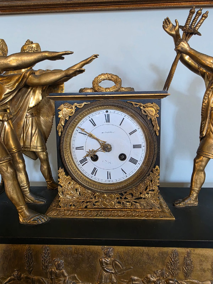 Pendule, Le Serment des Horaces, époque Empire. -photo-5