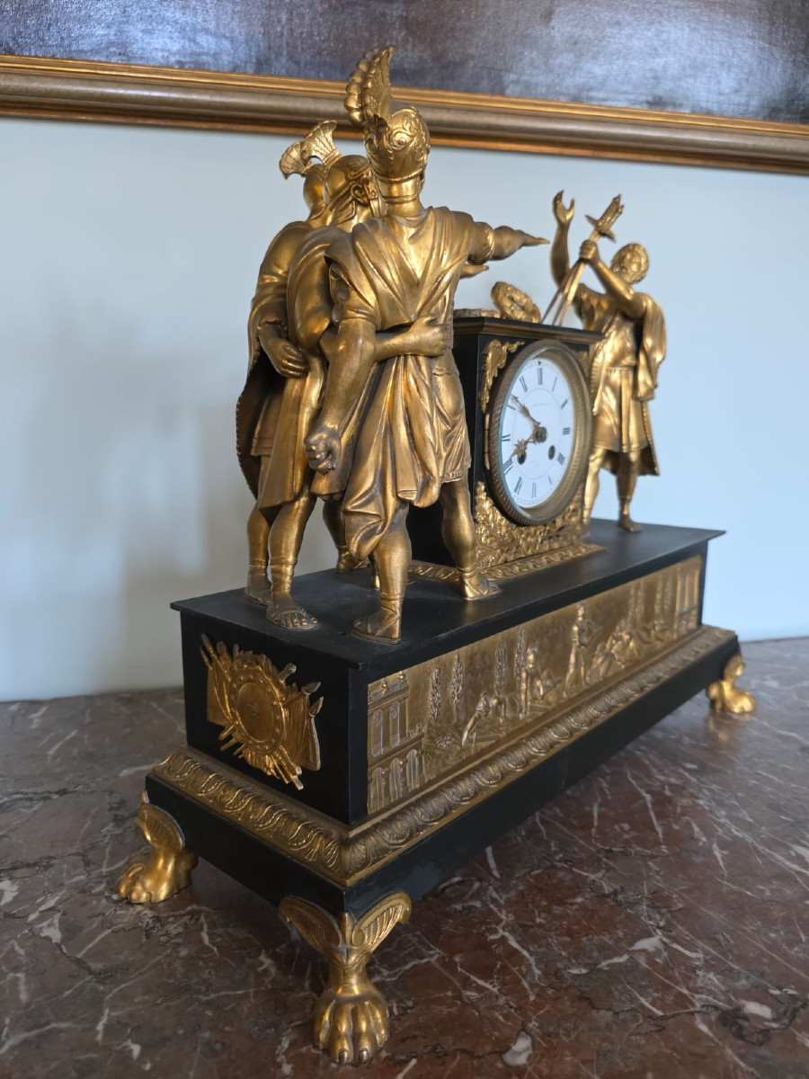 Pendule, Le Serment des Horaces, époque Empire. -photo-3