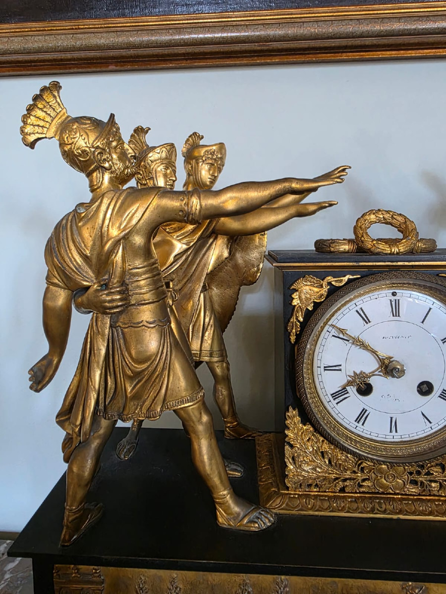 Pendule, Le Serment des Horaces, époque Empire. -photo-4