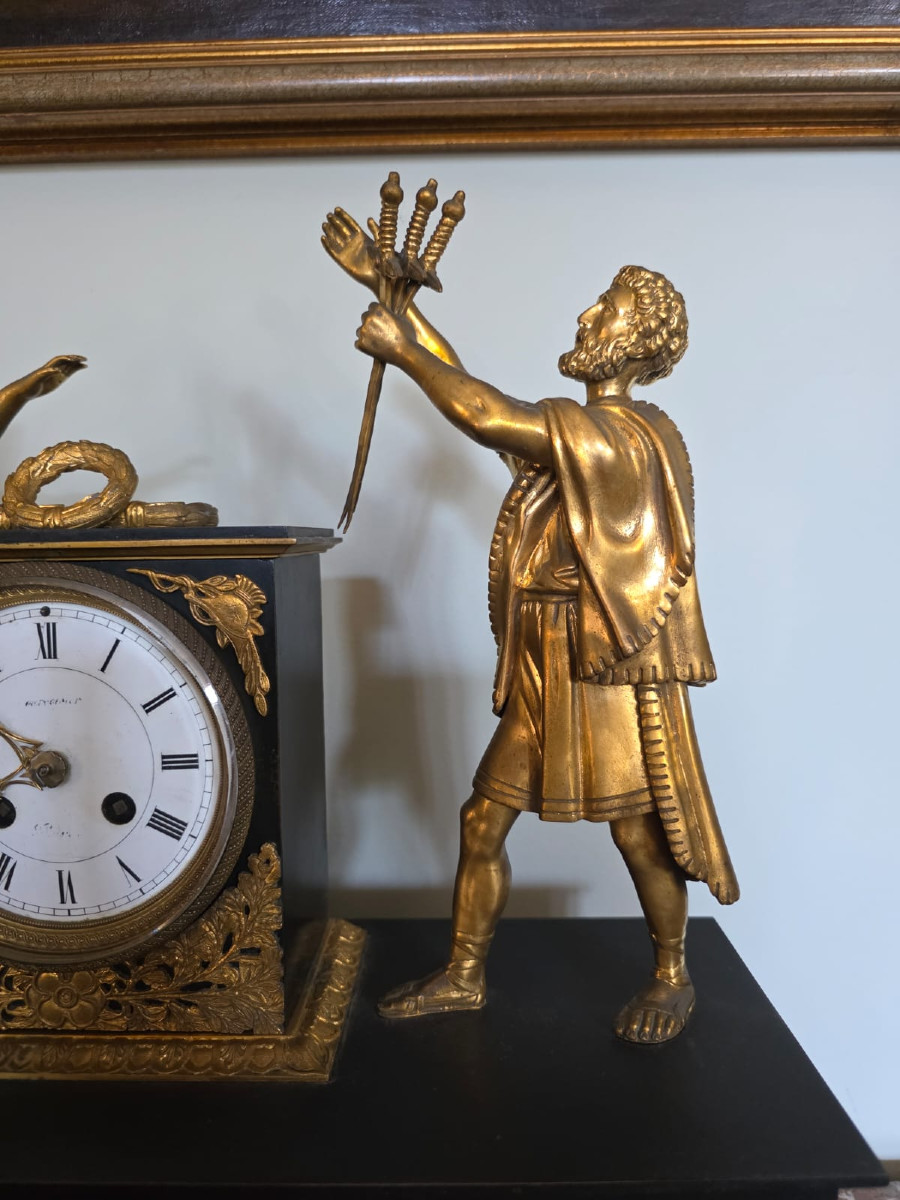 Pendule, Le Serment des Horaces, époque Empire. -photo-3