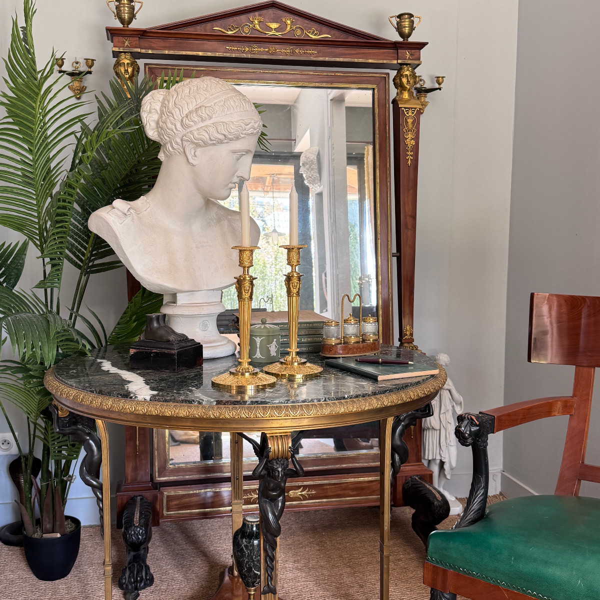 Claude Galle, Large Pair Of Empire Period Candlesticks.-photo-8