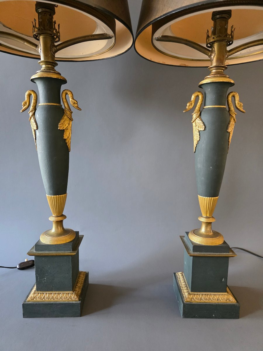 Paire de lampes astrales d’époque Empire. -photo-3