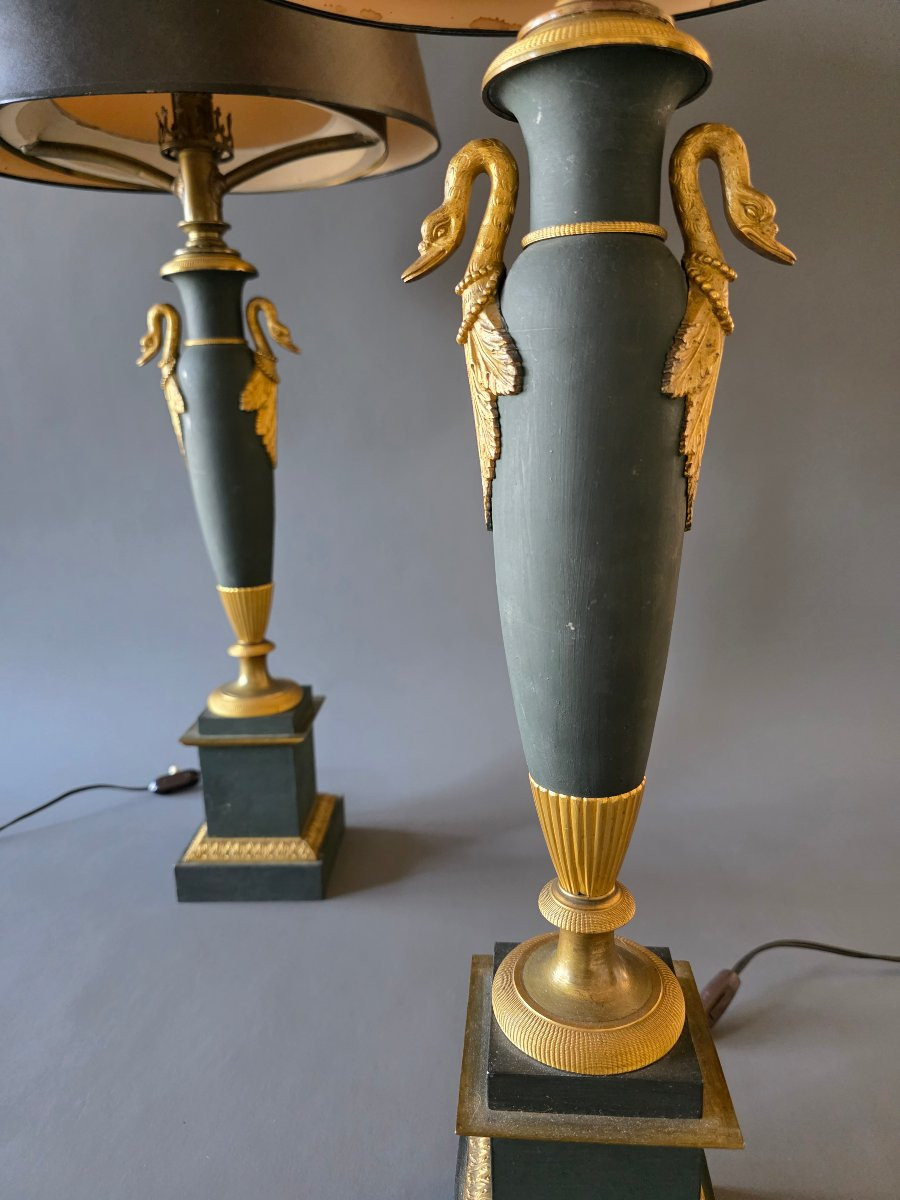 Paire de lampes astrales d’époque Empire. -photo-4