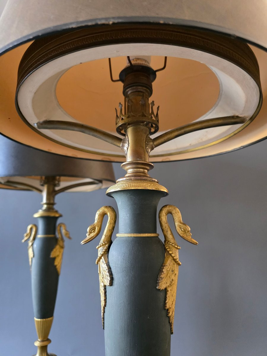 Paire de lampes astrales d’époque Empire. -photo-1