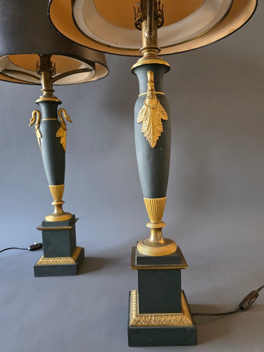 Paire de lampes astrales d’époque Empire. -photo-2