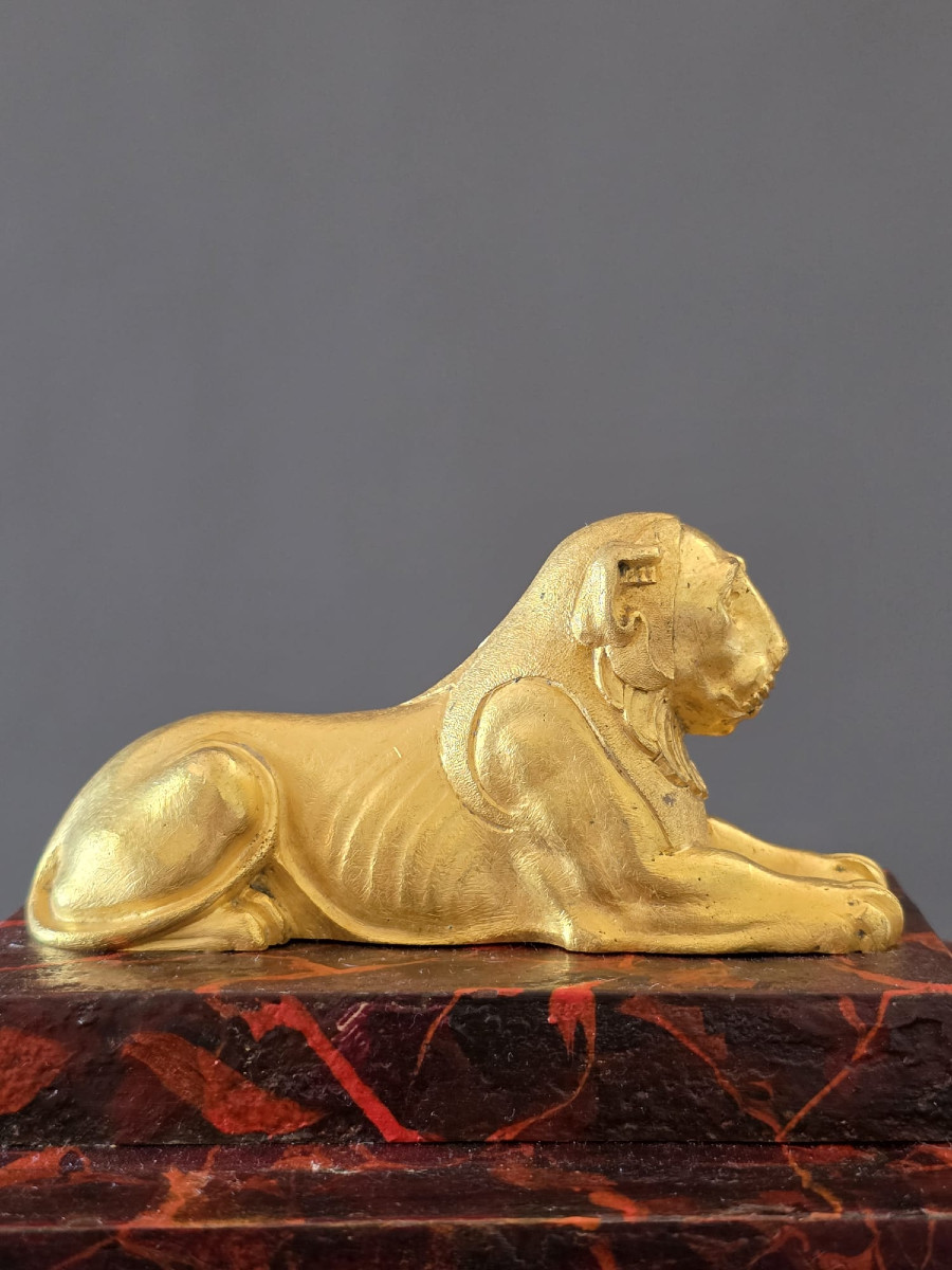  Empire-period Painted Sheet Metal And Gilt Bronze Terminal Clock.-photo-4