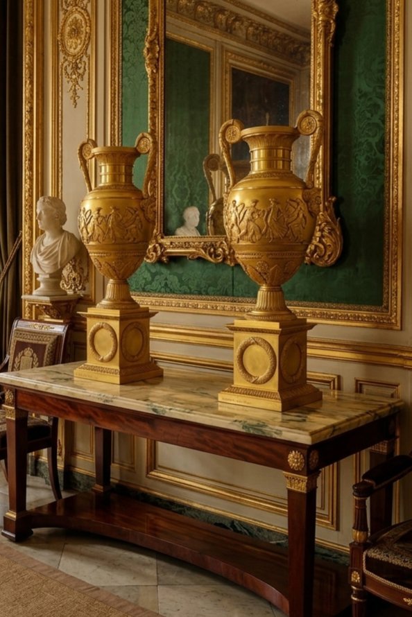 THOMIRE À PARIS, Monumentale paire de vases signés, époque Empire. -photo-8