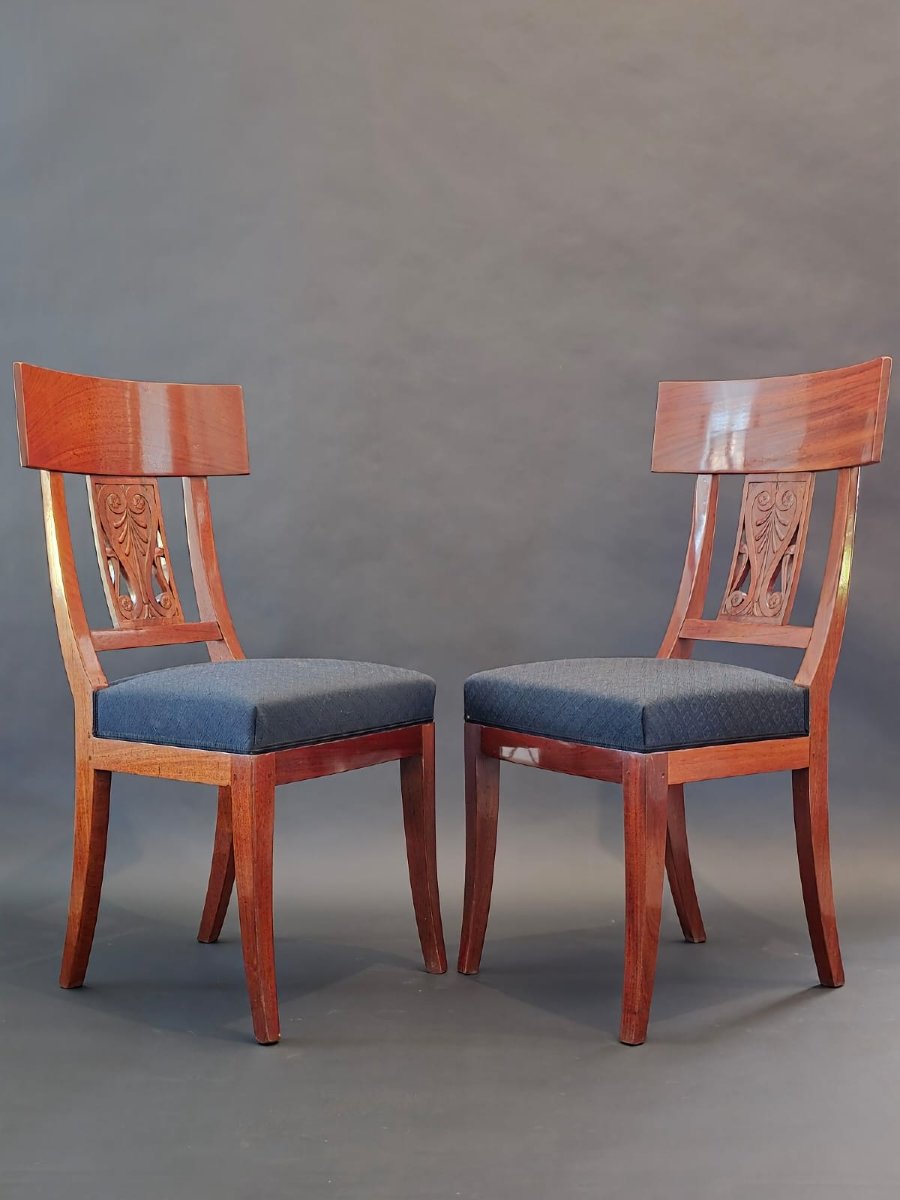 Jacob Frères / Château De Bois-préau, Pair Of Consulate-era Chairs-photo-2