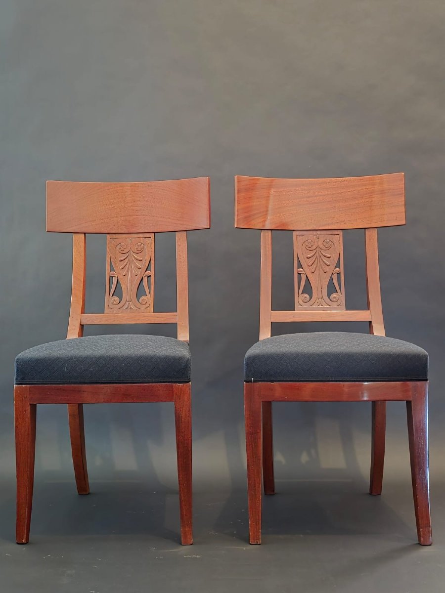 Jacob Frères / Château De Bois-préau, Pair Of Consulate-era Chairs-photo-3