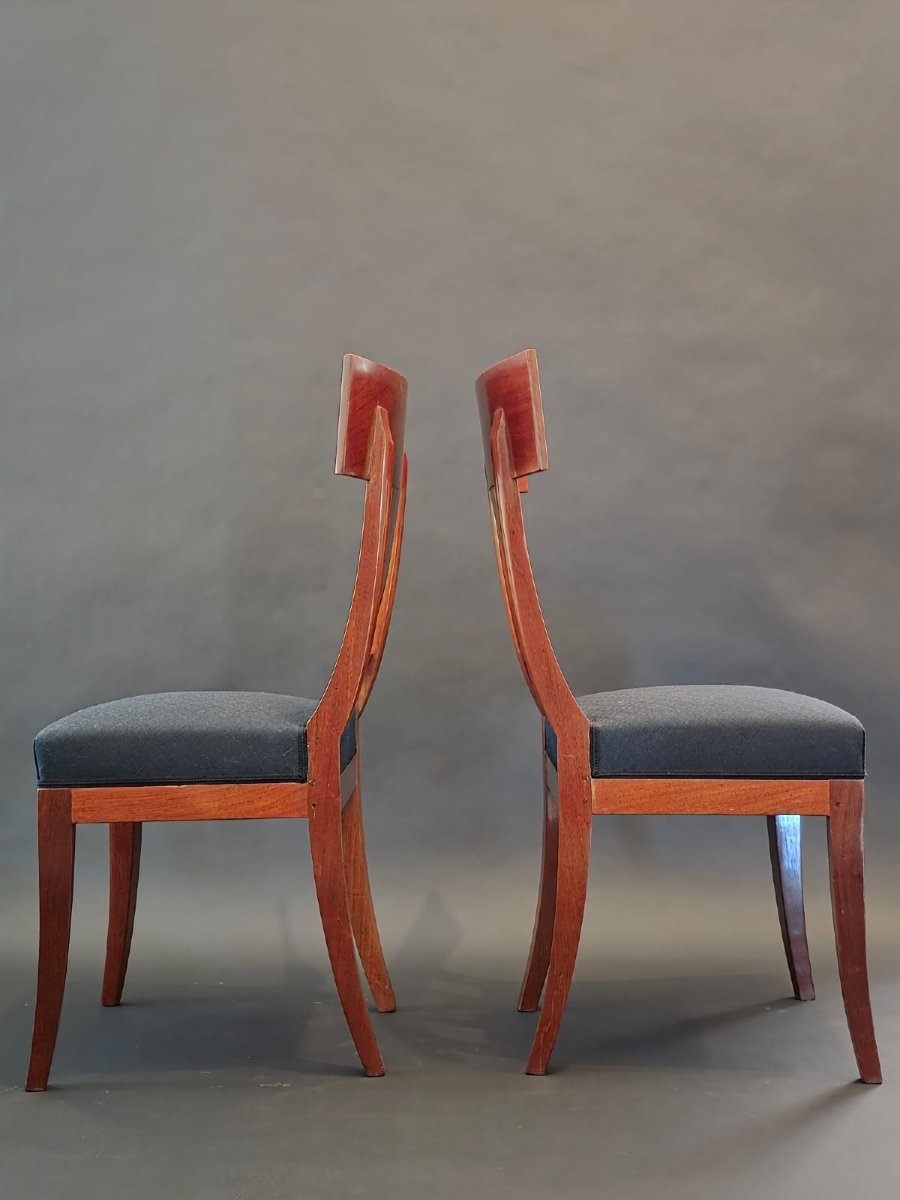 Jacob Frères / Château De Bois-préau, Pair Of Consulate-era Chairs-photo-4