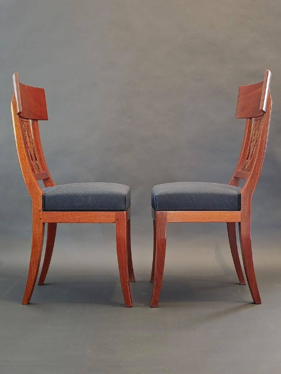 Jacob Frères / Château De Bois-préau, Pair Of Consulate-era Chairs-photo-1