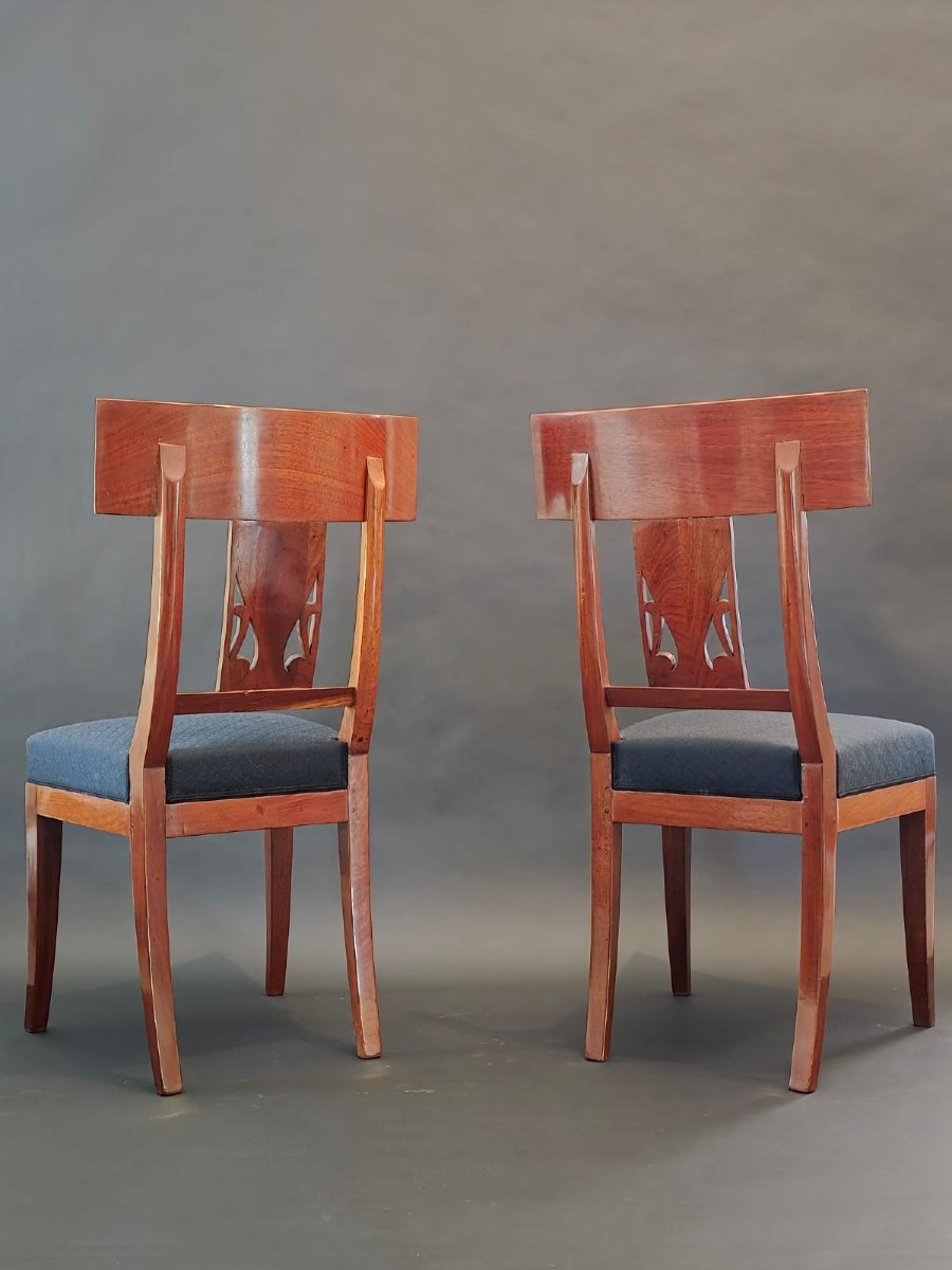 Jacob Frères / Château De Bois-préau, Pair Of Consulate-era Chairs-photo-4