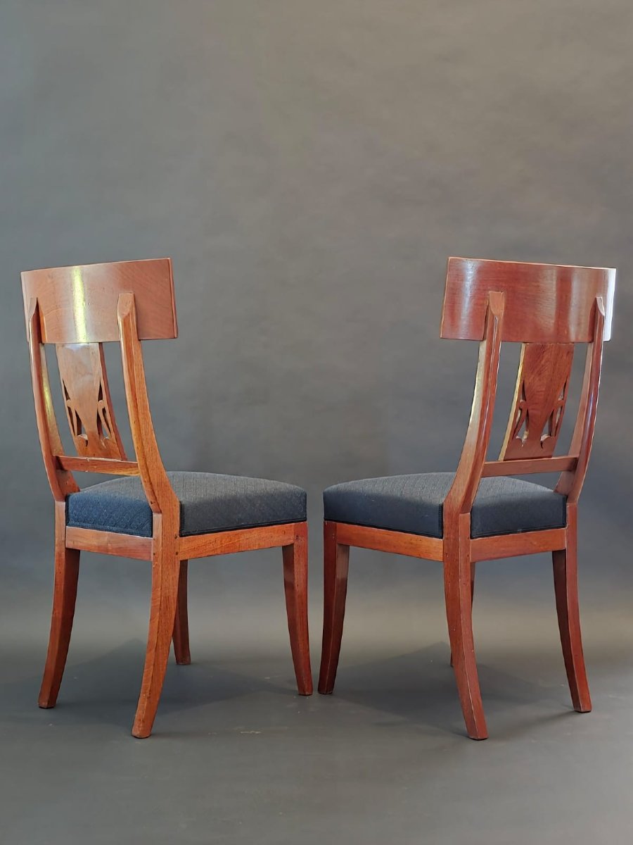 Jacob Frères / Château De Bois-préau, Pair Of Consulate-era Chairs-photo-5