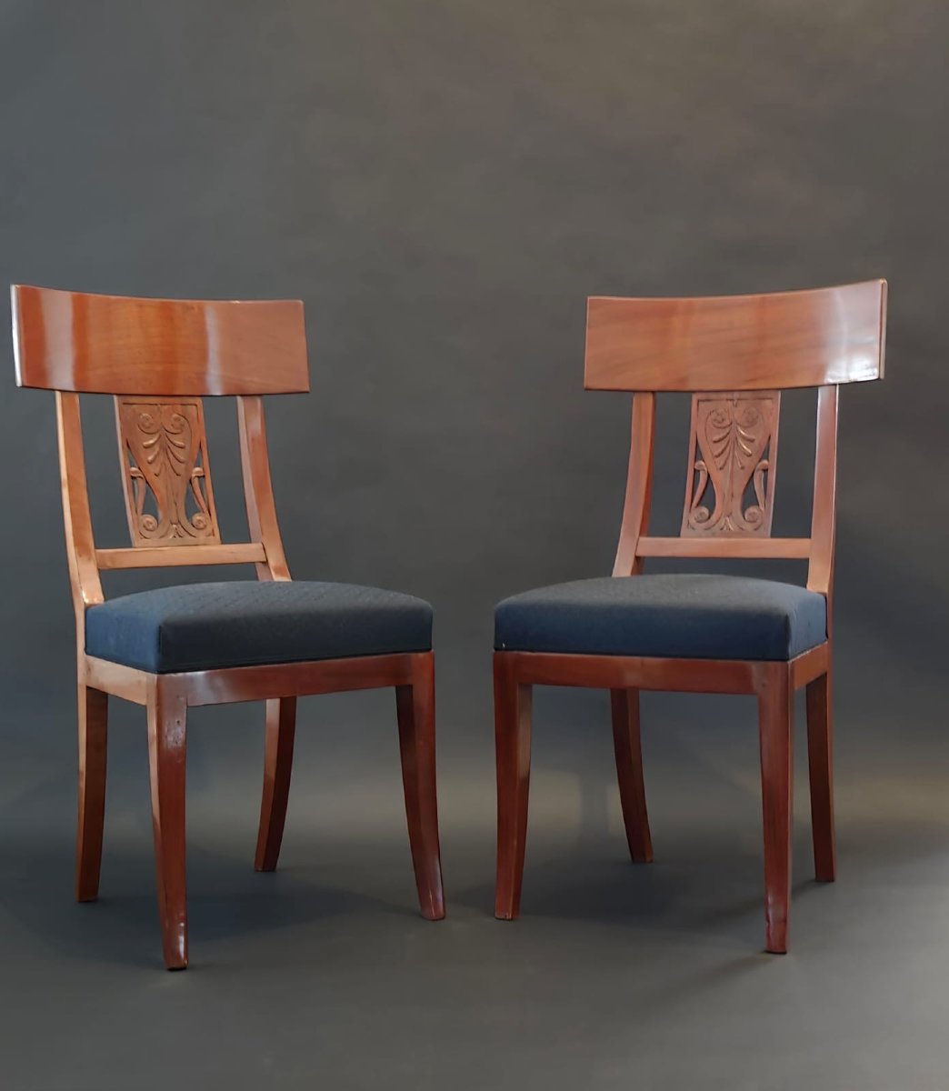 Jacob Frères / Château De Bois-préau, Pair Of Consulate-era Chairs