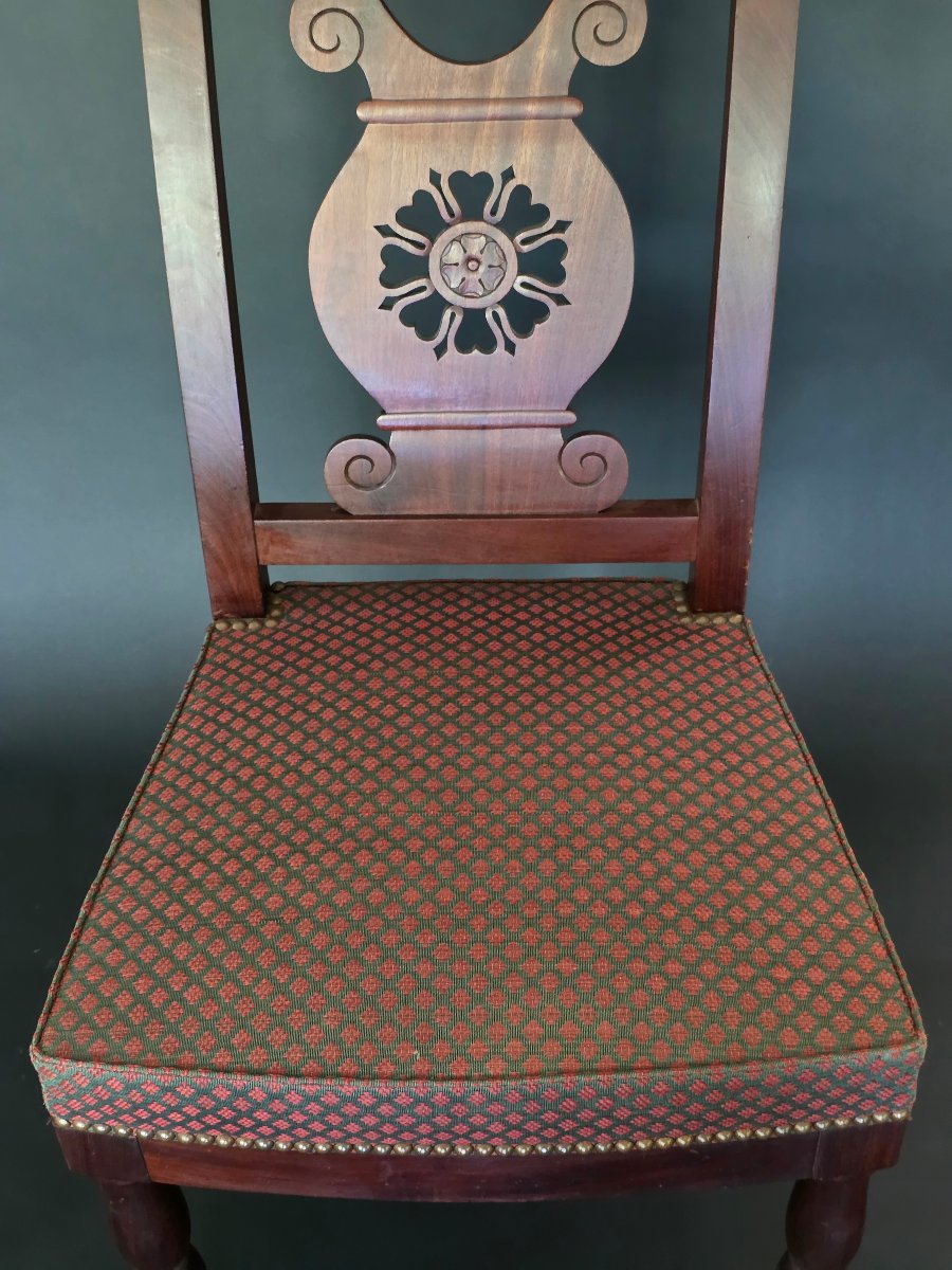 JACOB D RUE MESLÉE, paire de chaises estampillées d'époque Empire-Consulat. -photo-4