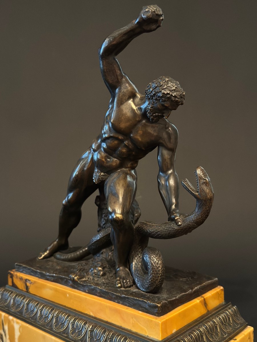Bosio(1768-1845), Hercule Combattant Acheloüs, Superbe Bronze Du XIXème-photo-4