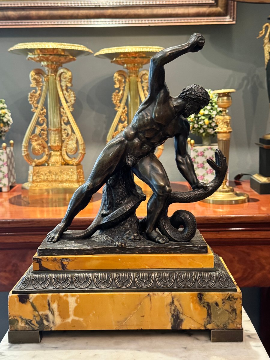 Bosio(1768-1845), Hercule Combattant Acheloüs, Superbe Bronze Du XIXème-photo-7
