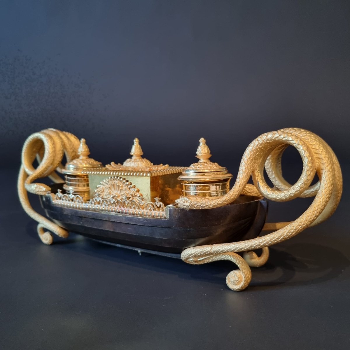 A Rare Inkwell From The Late 18th Century, Empire-consulate Period.-photo-3