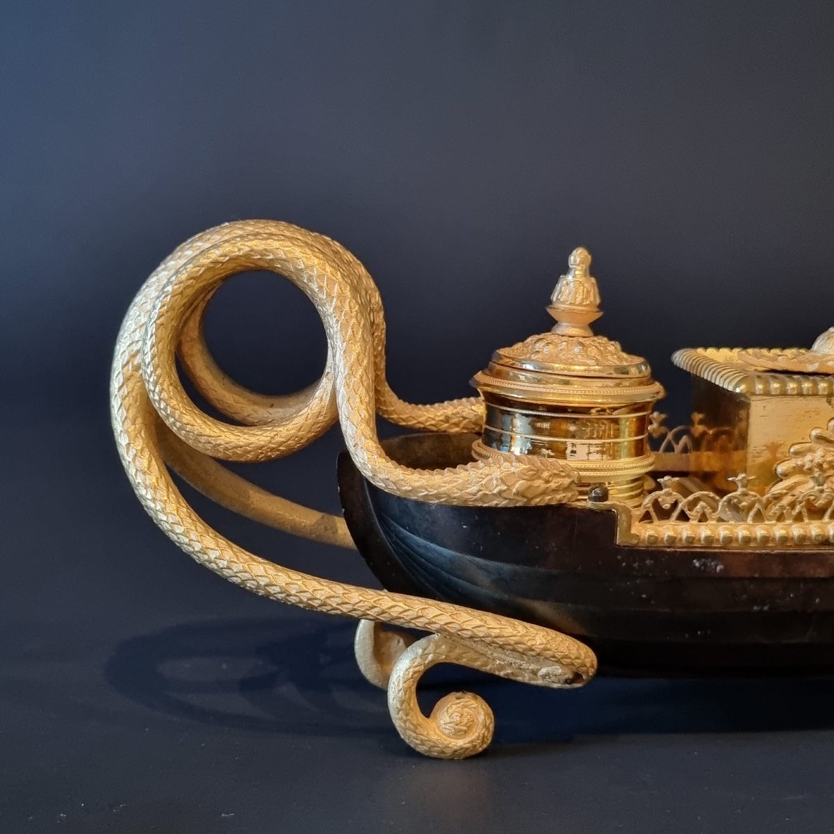 A Rare Inkwell From The Late 18th Century, Empire-consulate Period.-photo-4