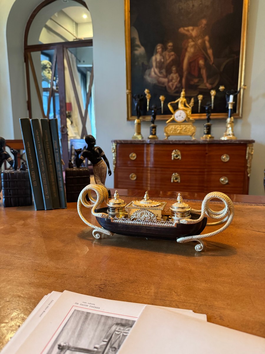 A Rare Inkwell From The Late 18th Century, Empire-consulate Period.-photo-8