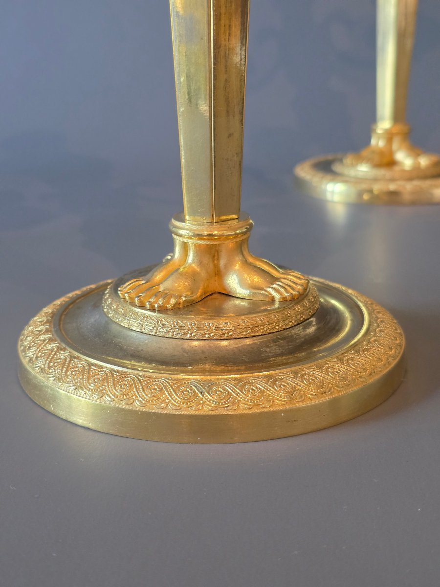 Claude Galle, A Pair Of Empire-consulate-period Candelabras. -photo-4