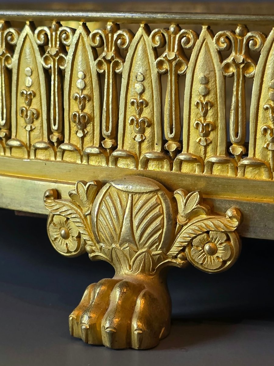Large Bronze Centerpiece From The Empire Period, Attributed To Thomire. 71 Cm.-photo-2