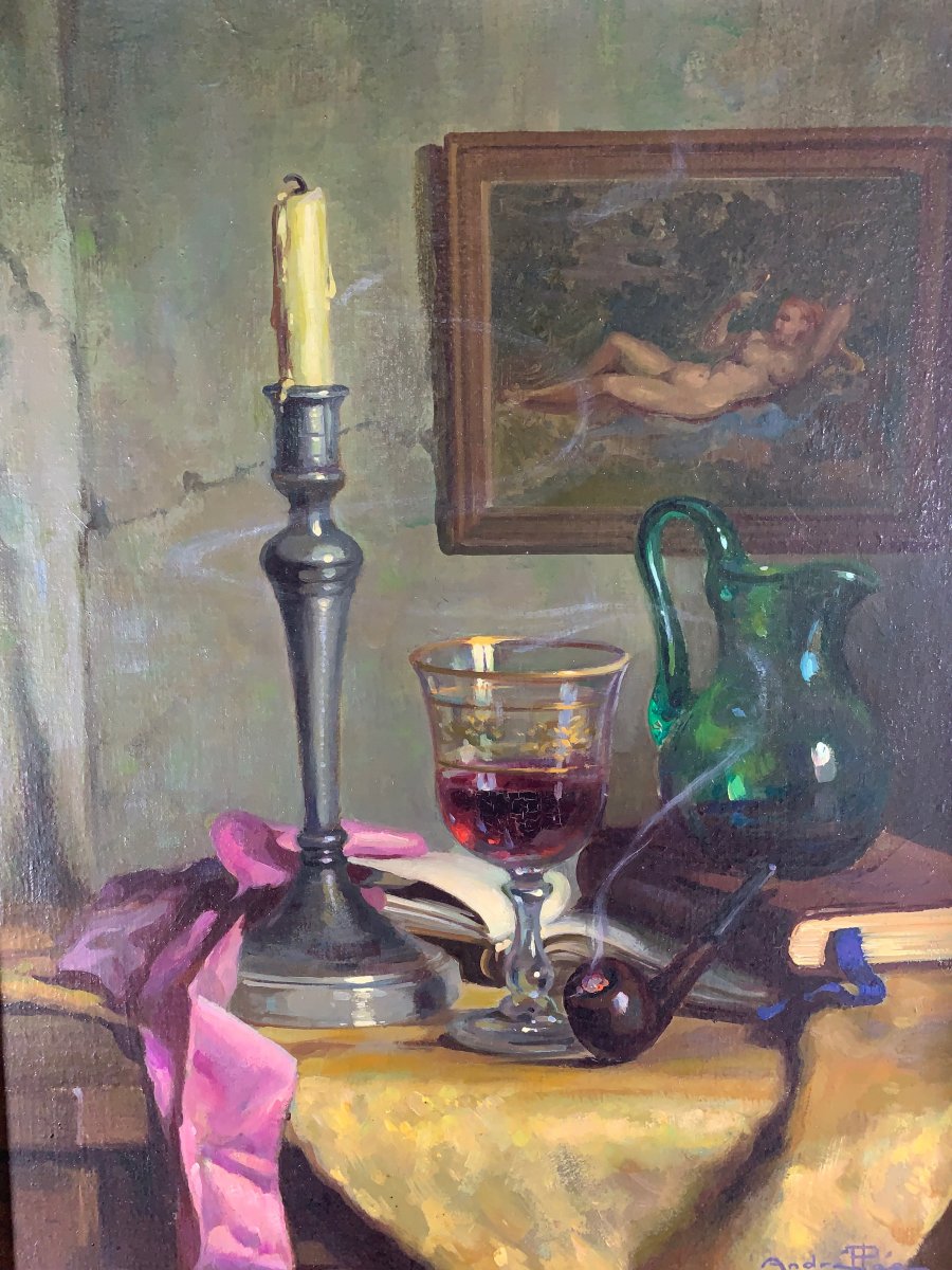 André Plée, Oil On Canvas Twentieth Century-photo-3
