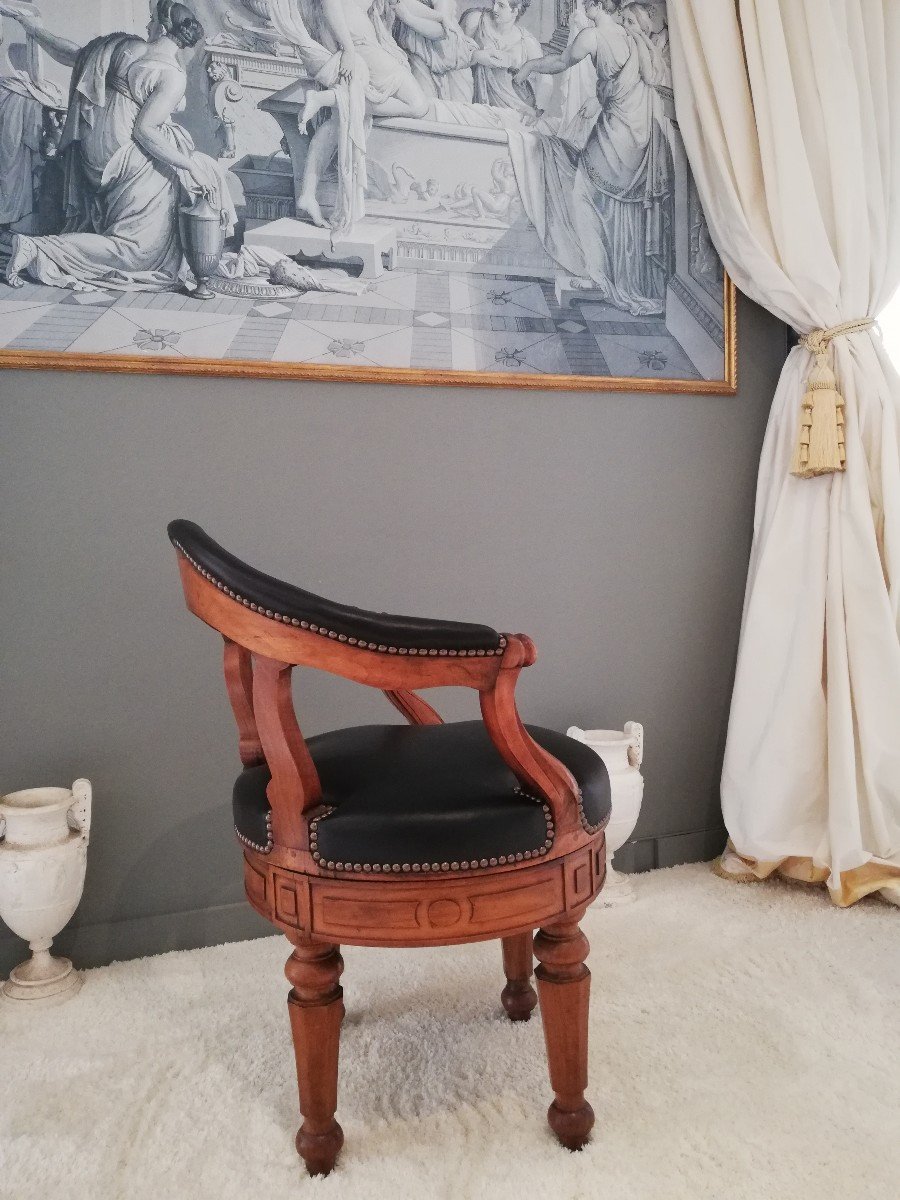  Jacob Georges Alphonse : Fauteuil De Bureau à Assise Tournante, Vers 1830.-photo-2