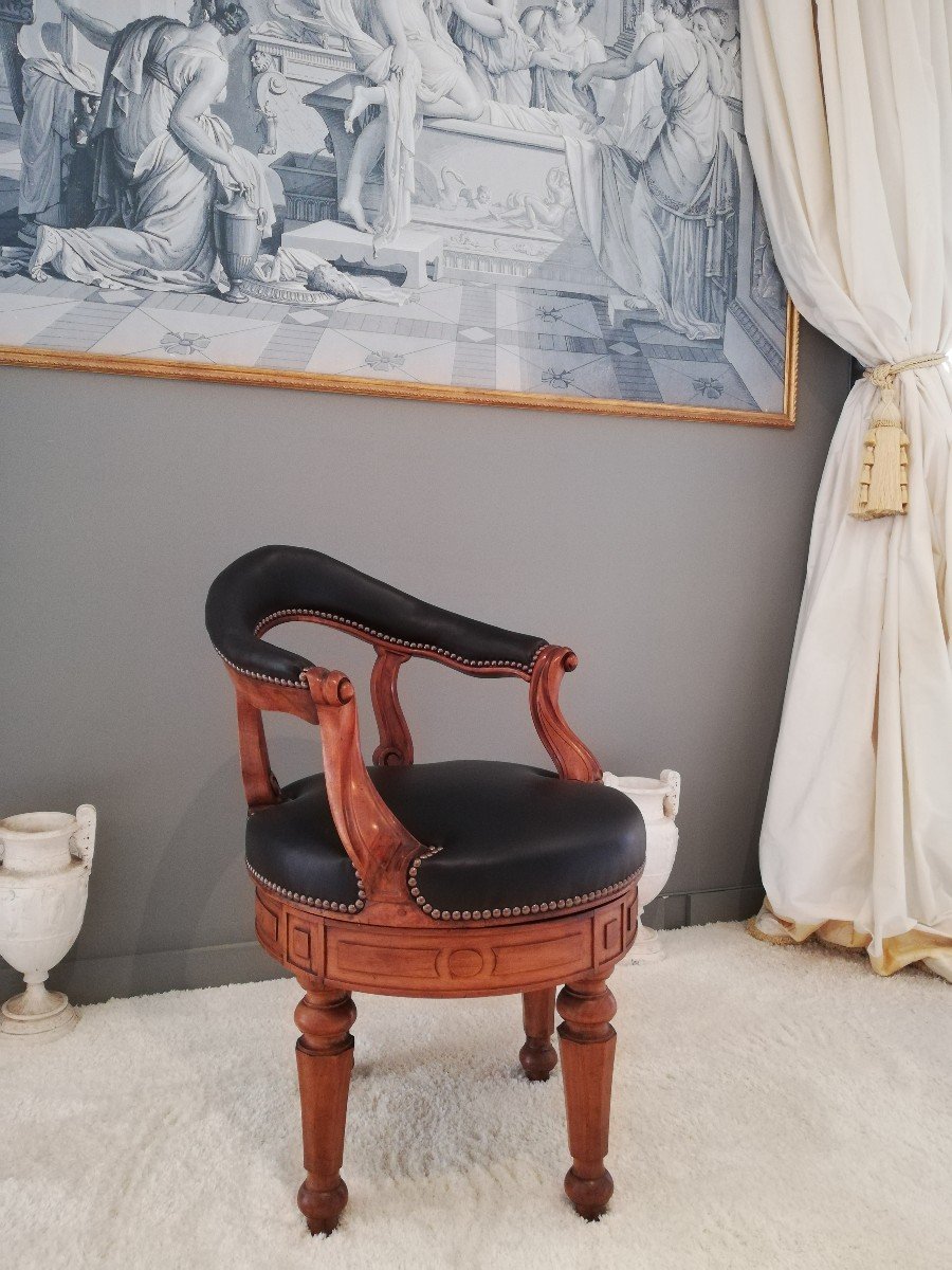 Jacob Georges Alphonse: Office Armchair With Revolving Seat, Circa 1830.-photo-3