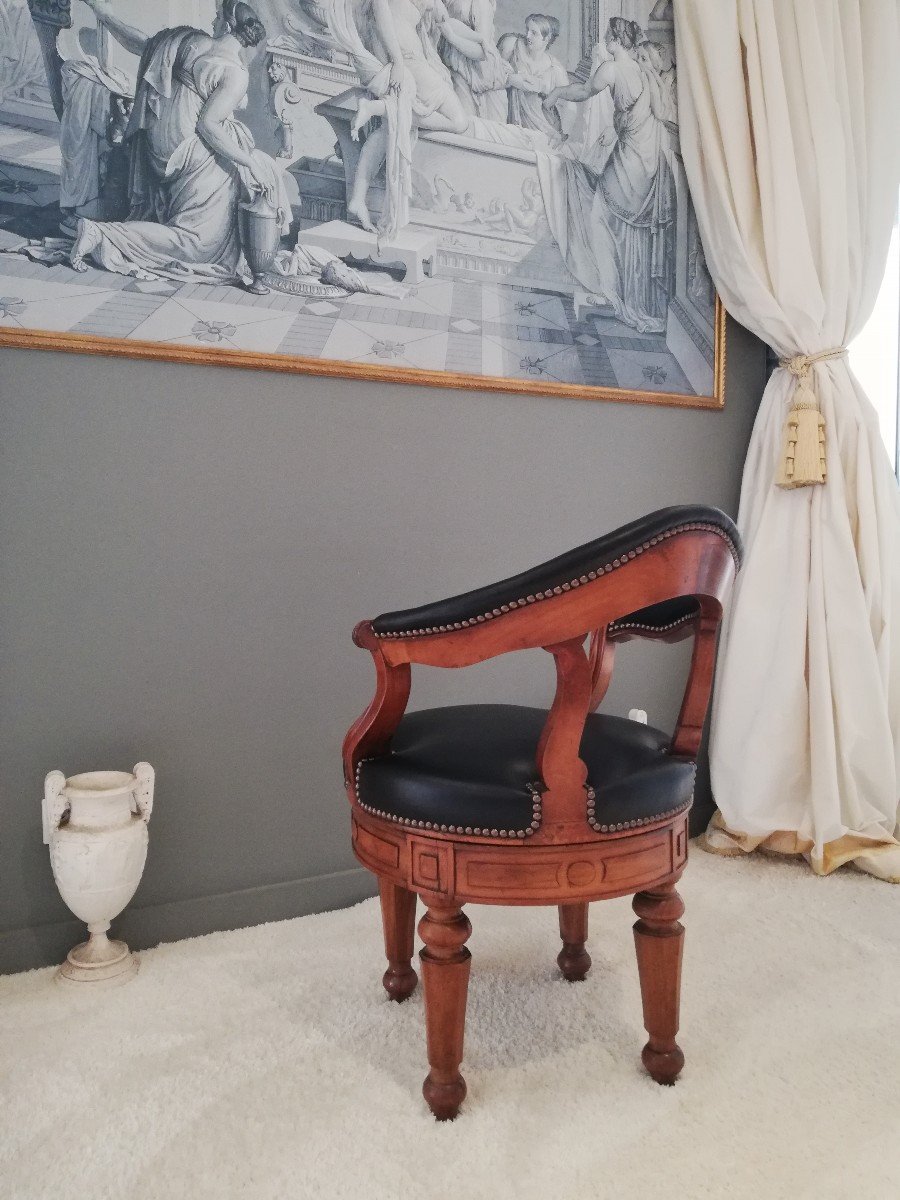 Jacob Georges Alphonse: Office Armchair With Revolving Seat, Circa 1830.-photo-4
