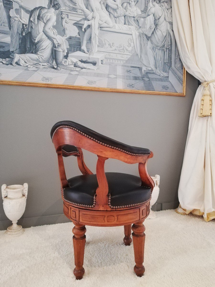  Jacob Georges Alphonse : Fauteuil De Bureau à Assise Tournante, Vers 1830.-photo-6