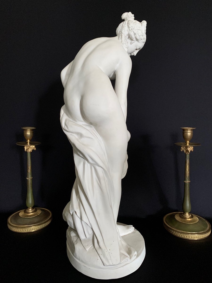 Venus In The Bath: Large Porcelain Biscuit. Late 19th Century.-photo-4