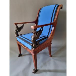 Jacob Frères, Superb Etruscan Armchair From The Consulate Period. 