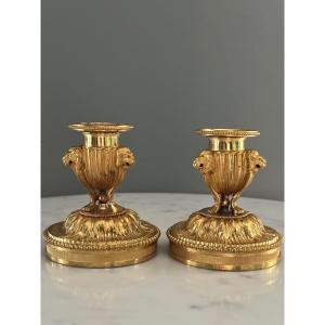 Superb Pair Of Table Candlesticks, Early 19th Century.