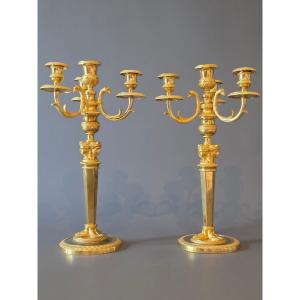 Claude Galle, A Pair Of Empire-consulate-period Candelabras.