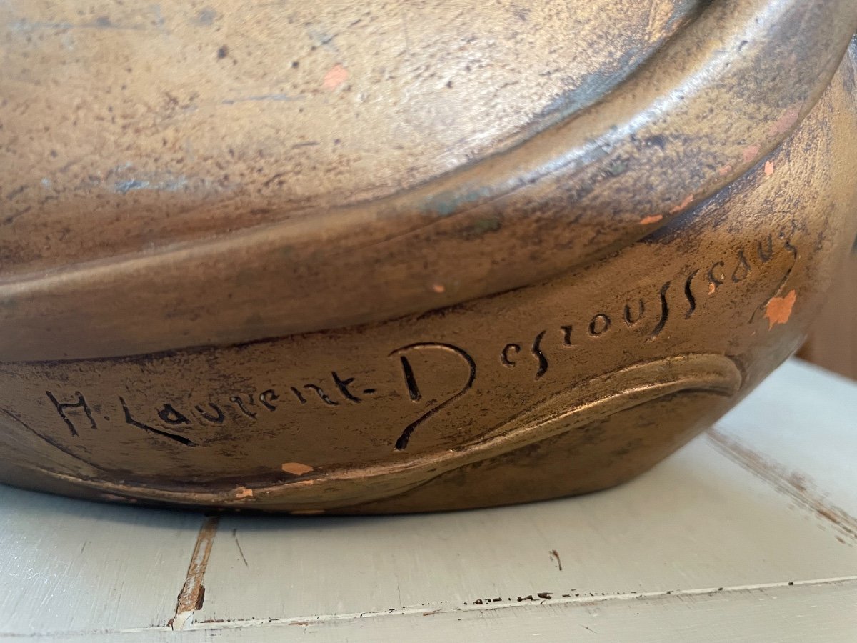 Ancien Vase Jardinière En Terre Cuite Céramique d'Art De Henri Laurent-desrousseaux Art Nouveau-photo-7