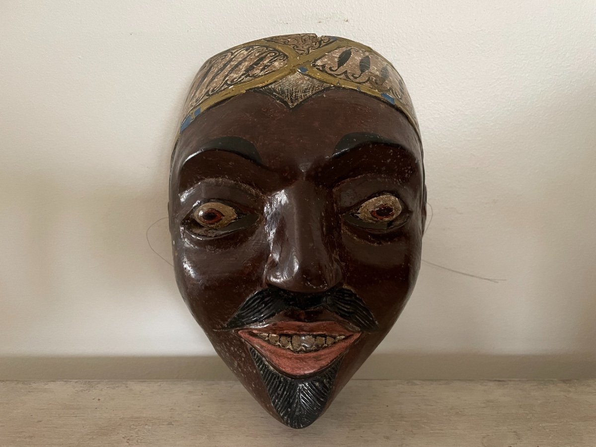 Old And Original Carnival Or Theater Mask, Probably Tyrol Around 1900-photo-3