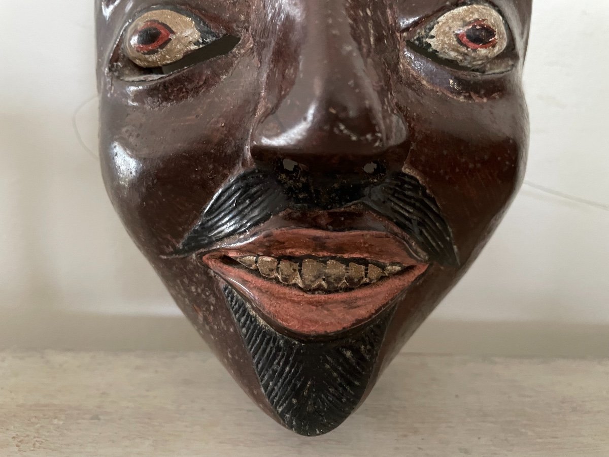 Old And Original Carnival Or Theater Mask, Probably Tyrol Around 1900-photo-4