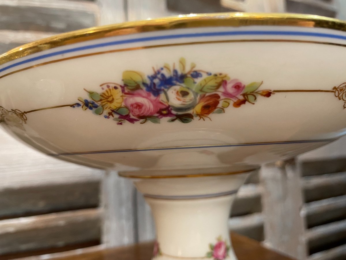 Paire De Compotiers En Porcelaine époque XIX Eme Sèvres Ancien  Vaisselle Plat Coupe-photo-3