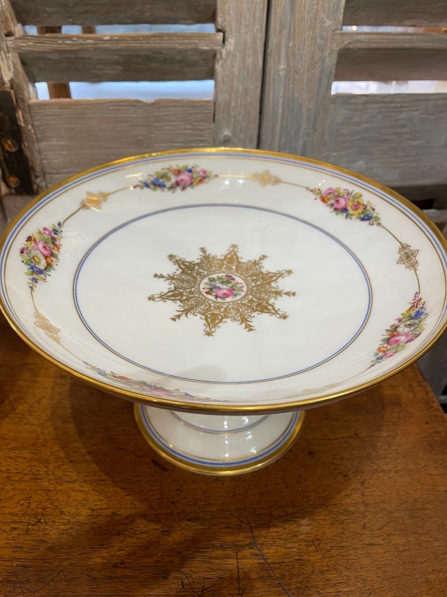 Paire De Compotiers En Porcelaine époque XIX Eme Sèvres Ancien  Vaisselle Plat Coupe-photo-4