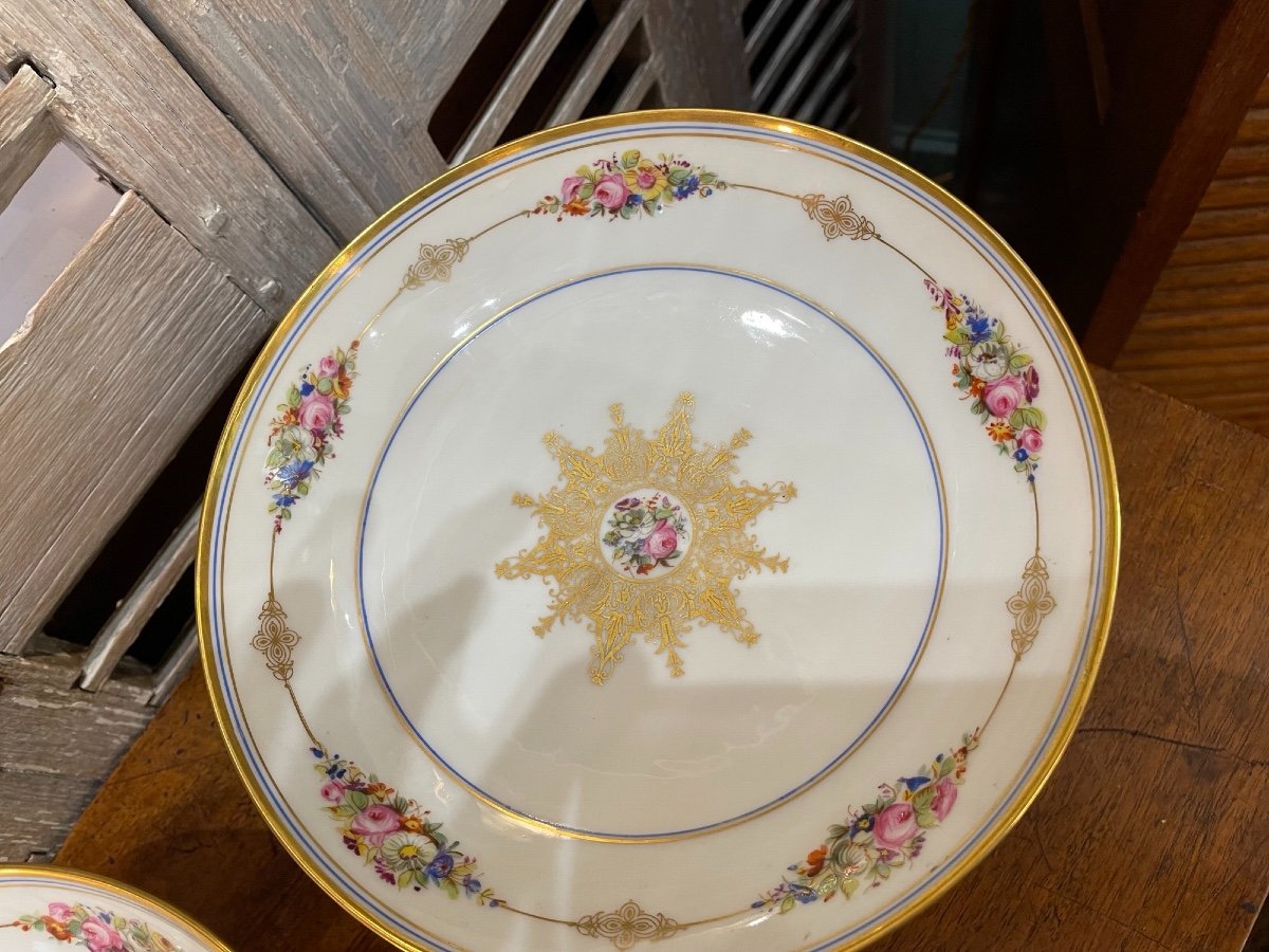 Pair Of Porcelain Compotiers XIX Eme Sèvres Old Crockery Dish Cup-photo-5