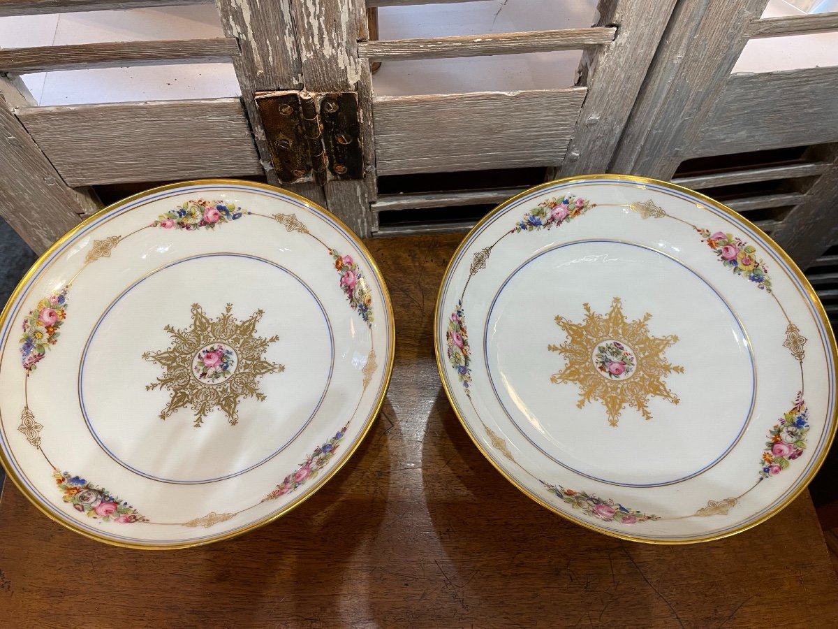 Pair Of Porcelain Compotiers XIX Eme Sèvres Old Crockery Dish Cup-photo-6