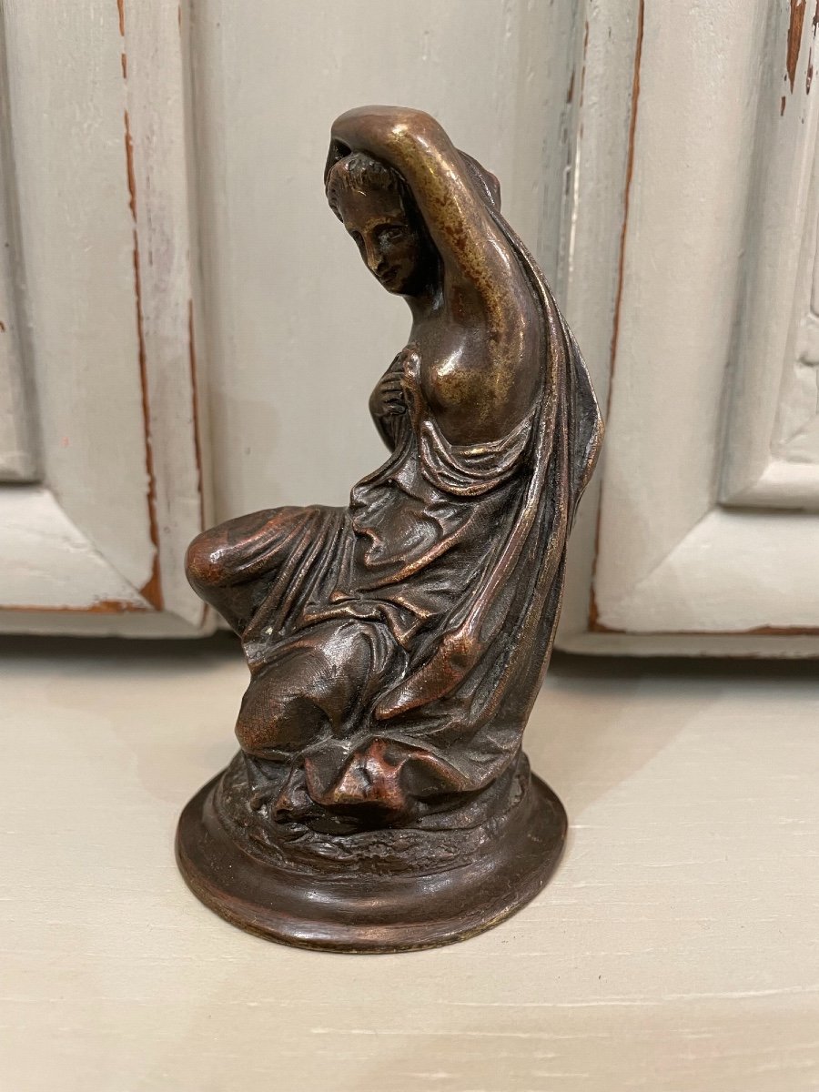 Old Small Bronze Showcase Venus In The Bath, XIXth Century, Statue Sculpture Curiosity-photo-2