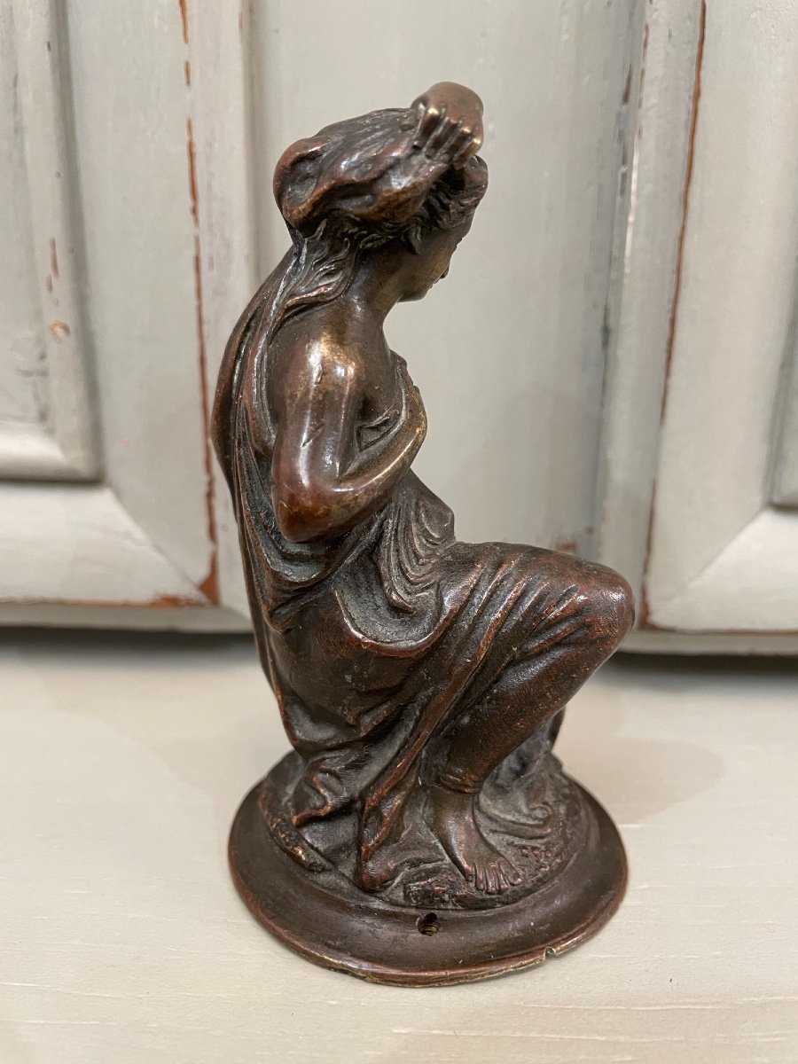 Old Small Bronze Showcase Venus In The Bath, XIXth Century, Statue Sculpture Curiosity-photo-4