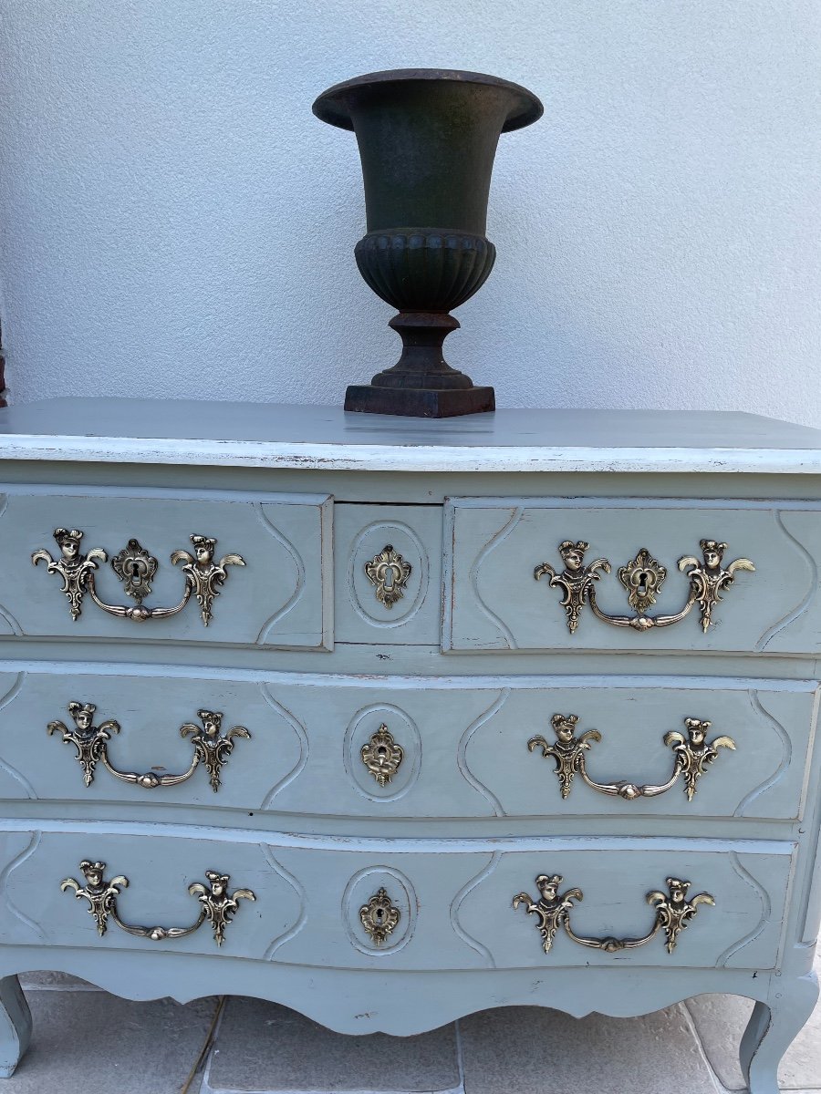 Ancienne petite Commode Louis XV Galbée En Chene Patiné, Début Du XX Eme-photo-4